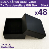 Economy JEWELLERY Gift Box | 7 x 7cm 48pcs | Plain BLACK