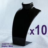 Acrylic Necklace Earring Stand | 10pcs | Black