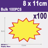 100X FLURO Retail Store POP Price Sign Card | 8 x 11cm