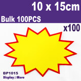 100X FLURO Retail Store POP Price Sign Card | 10 x 15cm