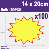 100X FLURO Retail Store POP Price Sign Card | 14 x 20cm