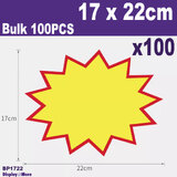 100X FLURO Retail Store POP Price Sign Card | 17 x 22cm