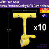 Sign Card Board Holder | 10pcs | LARGE Flat Top Clip