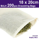 FOOD Bag MUSLIN Cotton Drawstring Pouch | ONLY 190PCS | 18 x 20cm