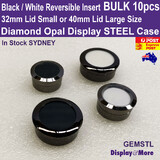 Diamond Case OPAL Gemstone Display STEEL Box | 10pcs | GLASS Window