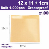 TAKEAWAY Food Bag GREASEPROOF | 1,000pcs | 12 x 11 + 1cm