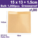 TAKEAWAY Food Bag GREASEPROOF | 1,000pcs | 15 x 13 + 1.5cm