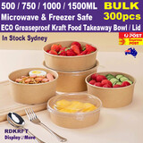 TAKE AWAY Catering FOOD Container Bowl / Lid GREASEPROOF | 300pcs