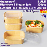 Take Away FOOD Container Box with Clear Lid | 300pcs | 750ml