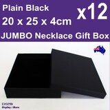 Jewellery Gift Box JUMBO Size | 20x25x4cm 12PCS | PLAIN Black