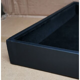 Jewellery Display Tray Flat Floor | 2pcs | Black Velvet with Leatherette Covered Frame